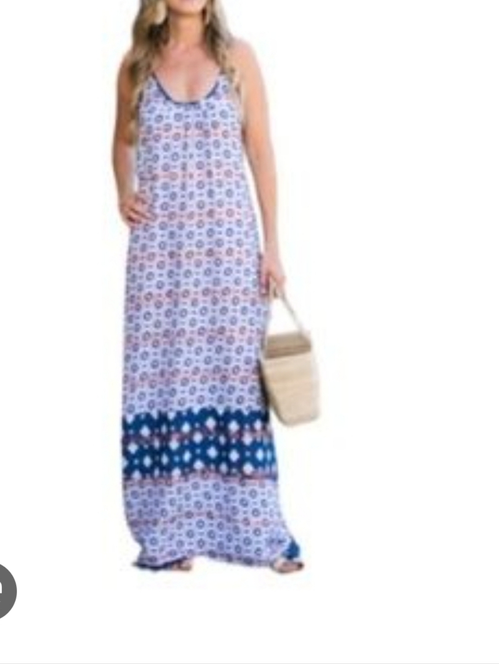 Oliphant Blue Geometric Tassel Maxi